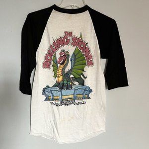VINTAGE ROLLING STONES Raglan Sleeve T-shirt from 1982 Tour I Size M